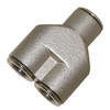 Push in fitting nickel plated brass Y union 4mm